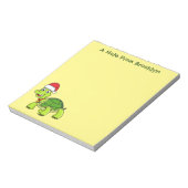 Niedliche glückliche Schildkröte mit Weihnachtsman Notizblock (Rotiert)