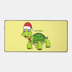 Niedliche glückliche Schildkröte mit Weihnachtsman Schreibtischunterlage