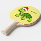 Niedliche glückliche Schildkröte mit Weihnachtsman Tischtennis Schläger (Vorderseite)
