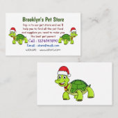 Niedliche glückliche Schildkröte mit Weihnachtsman Visitenkarte (Vorne/Hinten)