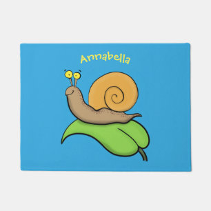 Niedliche, glückliche Schnecke auf einer Cartoon-I Fußmatte