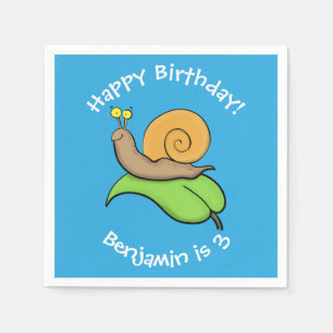 Niedliche, glückliche Schnecke auf einer Cartoon-I Serviette