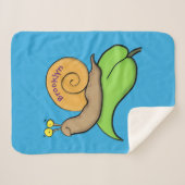 Niedliche, glückliche Schnecke auf einer Cartoon-I Sherpadecke (Vorderseite (Horizontal))