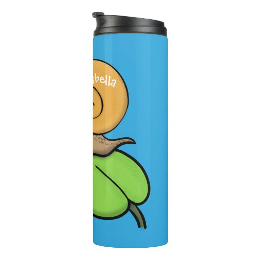 Niedliche, glückliche Schnecke auf einer Cartoon-I Thermosbecher (Nach rechts gedreht)