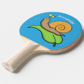 Niedliche, glückliche Schnecke auf einer Cartoon-I Tischtennis Schläger (Vorderseite)
