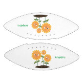 Niedliche glückliche Sonnenblumen lächelnd Cartoon Football (Paneele)