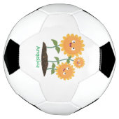 Niedliche glückliche Sonnenblumen lächelnd Cartoon Fußball (Gedreht)