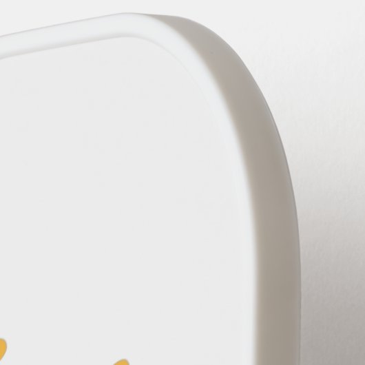 Niedliche glückliche Sonnenblumen lächelnd Cartoon Pickleball Schläger (Linke Seite)