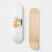 Niedliche glückliche Sonnenblumen lächelnd Cartoon Skateboard (Vorderseite)
