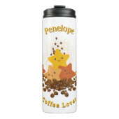 Niedliche glückliche Sterne & Bohnen Kaffee Lover  Thermosbecher (Vorderseite)