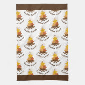 Niedliche glückliche Wasserfarbenstars und Kaffeeb Geschirrtuch (Vertikal)