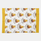 Niedliche glückliche Wasserfarbenstars und Kaffeeb Geschirrtuch (Horizontal)