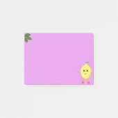 Niedliche glückliche Zitrone auf Violett Post-it Klebezettel (Vorderseite)