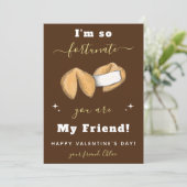 Niedliche Glückskekse Freundschaft Valentinstag br Feiertagskarte (Stehend Vorderseite)