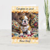 Niedliche Glückwunsch auf Ihrem neuen Bull Dog Wel Karte (Vorderseite)
