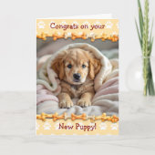 Niedliche Glückwunsch auf Ihrem neuen Welpenhund Karte (Vorderseite)