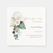 NIEDLICHE GLÜCKWUNSCH DER  SCHIEBWEISSEN BALLOONFL SERVIETTE (Vorderseite)