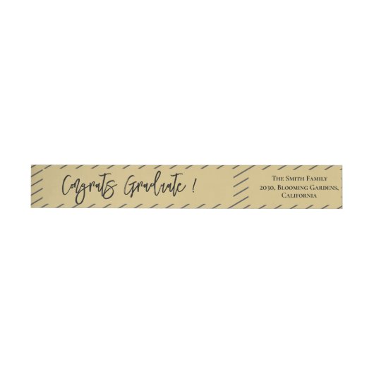 Niedliche Glückwunsch Graduate Brown Stripes Scrip (Person)