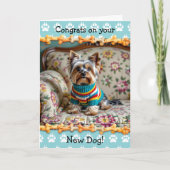 Niedliche Glückwünsche auf Ihrem New Yorkshire Ter Karte (Vorderseite)