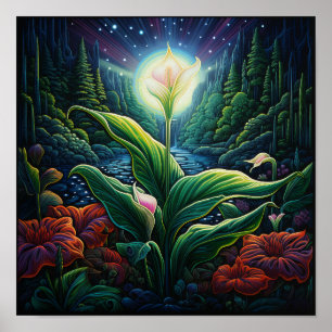 Niedliche Glühbirne Blume Bouquet Peace Lliy Poster