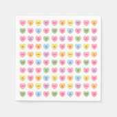 Niedliche, gmädchenhafte Konversation Bonbonherzen Serviette (Vorderseite)