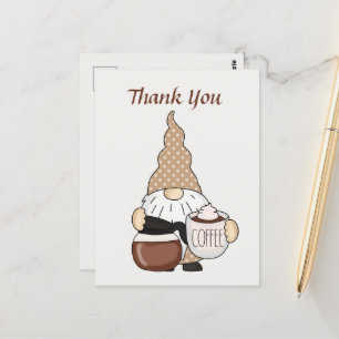 Niedliche Gnom-Café-Verkäufer fügen Text hinzu Dan Postkarte