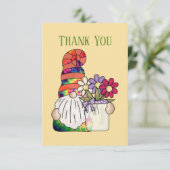 Niedliche Gnome-Addition Dankeskarte (Stehend Vorderseite)