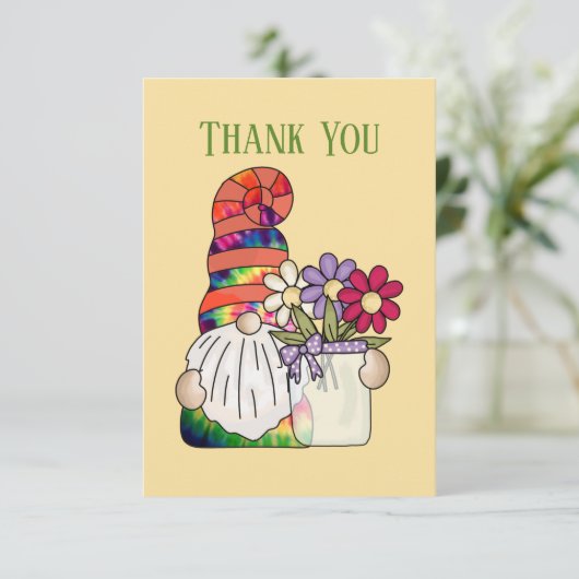 Niedliche Gnome-Addition Dankeskarte (Stehend Vorderseite)