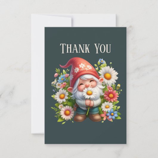 Niedliche Gnome-Addition Dankeskarte (Vorderseite)