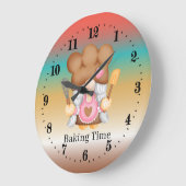 Niedliche Gnome Backzeit hinzufügen Große Wanduhr (Winkel)