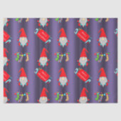 Niedliche Gnome, blaue Weihnachten Seidenpapier (Vorderseite)