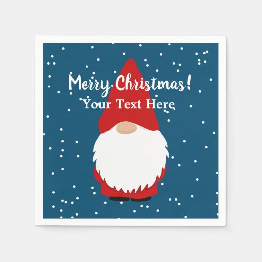 Niedliche Gnome Cartoon Weihnachtsfeier Napkins Serviette (Vorderseite)