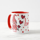 Niedliche Gnome Couple Name Valentine Tasse (Vorderseite Links)