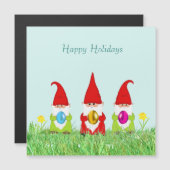 Niedliche Gnome, die Ostereier halten Magnetkarte (Vorne/Hinten)