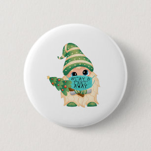 Niedliche Gnome-Face-Maske Bleibe 6 Fuß Weihnachts Button