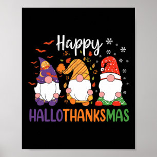 Niedliche Gnome fallen Halloween Girls Happy Hallo Poster