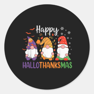 Niedliche Gnome fallen Halloween Girls Happy Hallo Runder Aufkleber