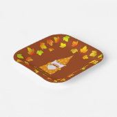 Niedliche Gnome & farbenfrohe Herbstlaub Pappteller (Gewinkelt)
