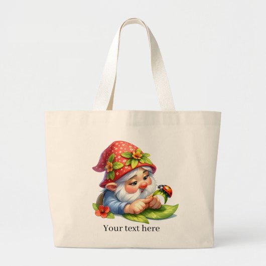 Niedliche Gnome-Gärtnern Große Jumbo Stoffbeutel (Vorne)
