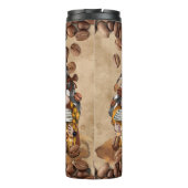 Niedliche Gnome genießen Kaffee rustikale Kaffeebo Thermosbecher (Rückseite)