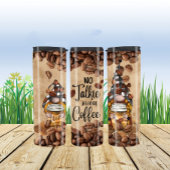 Niedliche Gnome genießen Kaffee rustikale Kaffeebo Thermosbecher