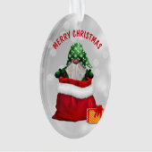 Niedliche Gnome-Geschenküberraschung Ornament (Vorderseite)
