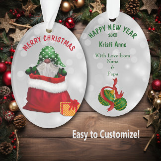 Niedliche Gnome-Geschenküberraschung Ornament