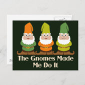 Niedliche Gnome haben mich dazu gebracht, es zu tu Postkarte (Vorne/Hinten)