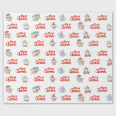 Niedliche Gnome, Hirsche und Schneemänner Geschenkpapier (Flach)