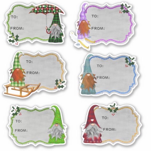 Niedliche Gnome Holiday Weihnachtsgeschenk Aufkleb Aufkleber (Vorderseite)