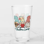 niedliche Gnome-Hühnerliebhaber Glas (Rückseite)