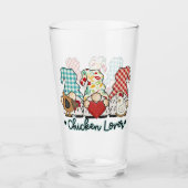 niedliche Gnome-Hühnerliebhaber Glas (Vorderseite)