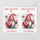 Niedliche Gnome Kid's Valentine Party-Klassenzimme Postkarte (Vorderseite)