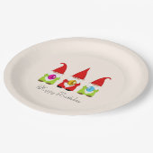 Niedliche Gnome & mehrfarbige Ostereier Geburtstag Pappteller (Schrägansicht)